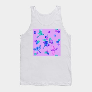 Blueberries and dragonflies Tank Top